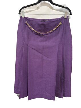 Victoria Beckham Chain Detail 70's Skirt Purple Size 8